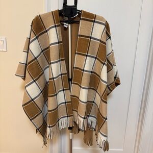 Rachel Zoe Tan and Cream Cozy Poncho